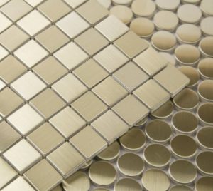 Metal Brass 20X20 Brushed Mosaic great for bathrooms and kitchen splashbacks