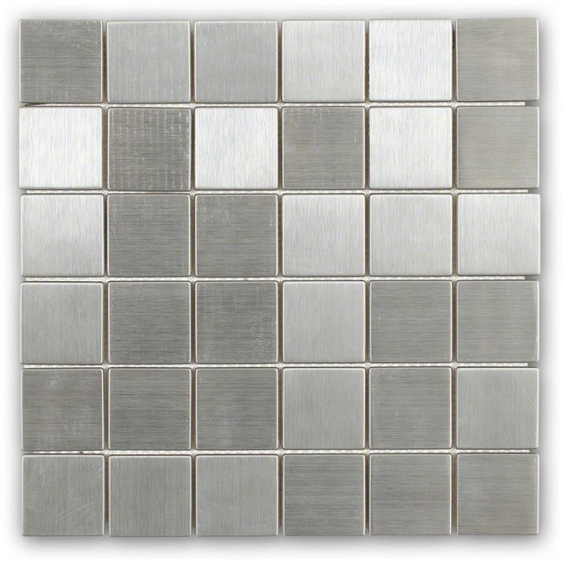 Metal Silver Stainless Steel 2x2 Square Tile