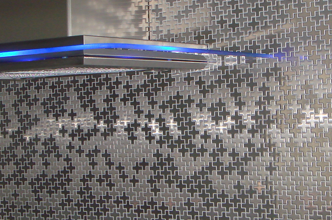 Alloy Designs SWISS CROSS stainless steel tiles great for kitchen splashbacks