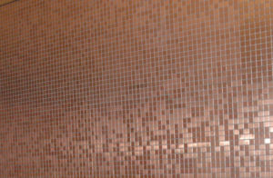 Copper mosaic wall tile. Make your bathroom or kitchen stand out with this beautiful metal wall tile.