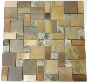 Perfect for the use in any home or business splashback. This is a beautiful copper and stone mosaic wall tile.