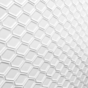 A wall tile in Matte white colour. A beautiful Porcelain Honeycomb Mosaic Tiles.