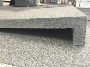 Granite tile for commercial and residential outdoor applications.