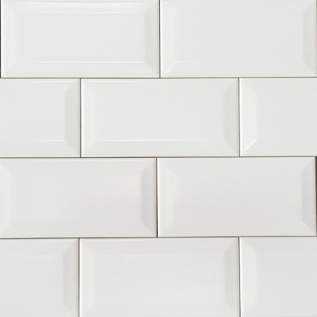 Spanish White Matt Bevelled Subway Ceramic 150x75