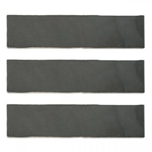 A black subway tile. The Masia is a ceramic subway tile commonly used in bathrooms and kitchen splashbacks