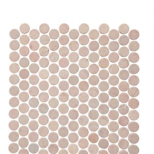 A beautiful penny tile in pink colour. The perfect penny tile for kitchen and bathroom spashback.